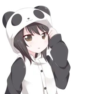 😟 อนิเมะ, ผู้หญิง, แพนด้า, น่ารัก, คาวาอิ, การ์ตูน, ชุด telegram sticker