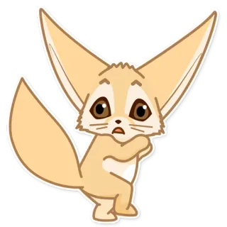 😧 Volpe fennec, Volpe, Animale, Carino, Cartone animato, Adesivo telegram sticker