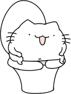 🚽 Katze, Toilette, Lustig, Humor, Cartoon, Aufkleber whatsapp sticker