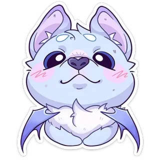 😤 Fledermaus, süß, Tier, Aufkleber, Cartoon, Fantasy whatsapp sticker
