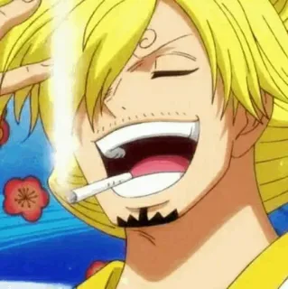 🎷 Sanji One Piece Anime, Zigarette, Rauchen, Kochen, Pirat whatsapp sticker