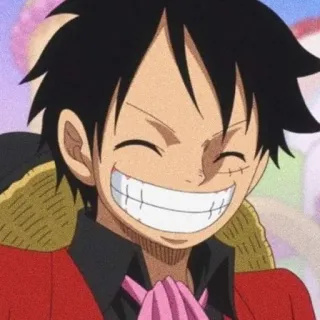 😆 Luffy One Piece Anime, Monkey D. Luffy, sorrindo, Personagem One Piece, Desenho animado whatsapp sticker