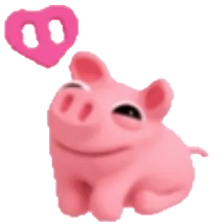 😘 돼지, 하트, 귀여운, 동물, 만화 whatsapp sticker