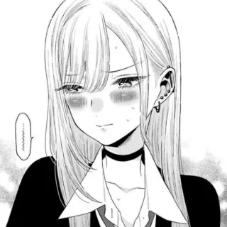 😳 ~~~~~~ Anime, Manga, Fille, Mignon, Rougir, Portrait telegram sticker