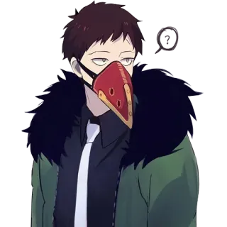 ❓ Overhaul My Hero Academia Anime, My Hero Academia, Bösewicht, Overhaul, Charakter, Maske, Anzug telegram sticker