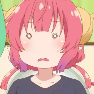 😦 Ilulu Miss Kobayashi's Dragon Maid Anime, Drache, verwirrt, schockiert telegram sticker