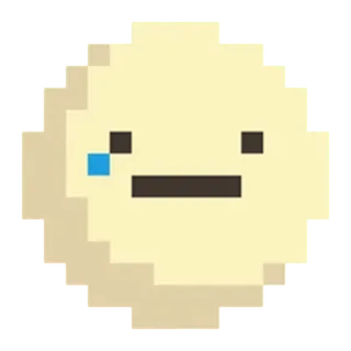 😥 emoji, sad, pixel art, crying whatsapp sticker