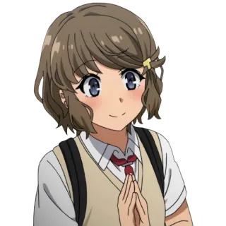 👋 Anime, Ragazza, Carina, Personaggio, Uniforme scolastica telegram sticker