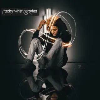 🎧 Lucky the Shytes música, álbum, portada, retrato, estelas de luz whatsapp sticker