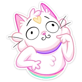 😊 кот, милый, наклейка, мультфильм, животное, котёнок, радуга telegram sticker