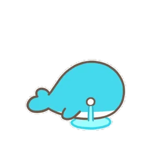🐳 고래, 귀여운, 만화, 파란색, 동물 telegram sticker