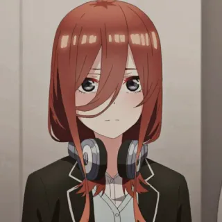 🔪 Miku Nakano The Quintessential Quintuplets Аниме, Манга, Милый, Наушники, Девушка, Персонаж, Пять невест telegram sticker