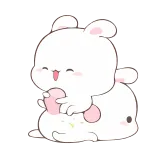 😁 토끼, 카와이, 귀여운, 동물, 만화, SD캐릭터, 일러스트 telegram sticker