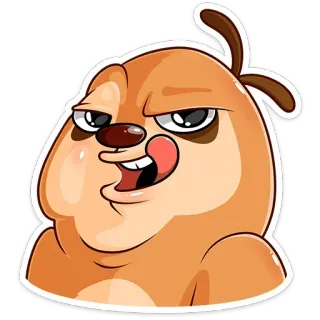 🤪 cartoon, animal, dog, tongue, silly, funny telegram sticker