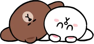 😴 oso, conejo, lindo, durmiendo, dibujos animados whatsapp sticker