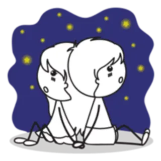 ✨ Gemini, zodiak, bintang, astrologi, malam, horoskop whatsapp sticker