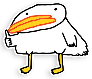 👍 bird, cartoon, thumbs up, pelican, animal telegram sticker