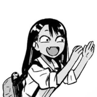 🖤 Nagatoro Don't Toy with Me, Miss Nagatoro Nagatoro, anime, manga, girl, middle finger, funny telegram sticker