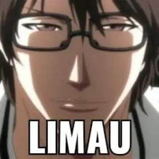 🗿 LIMAU Anime, Mangá, Desenho animado, Óculos, Personagem telegram sticker
