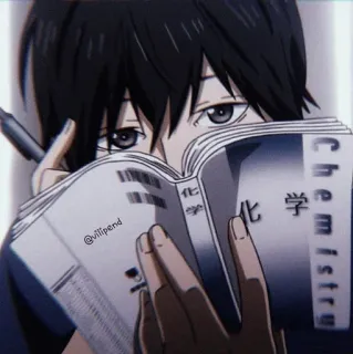 🎟 @vilipend Anime, Jongen, Lezen, School, Chemie, Manga telegram sticker