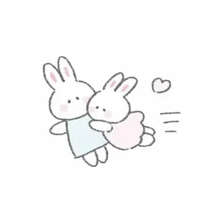 🤍 mono, conejo, conejo, abrazo, amor, kawaii telegram sticker
