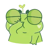 🤦‍♂️ rana, lindo, verde, corazón, triste telegram sticker