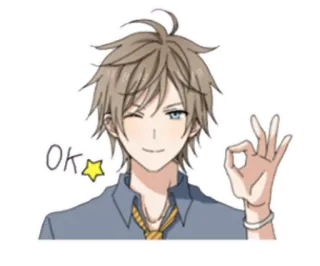 👌 OK Anime, Okay, Stern, Zwinkern, Geste, Zustimmung whatsapp sticker