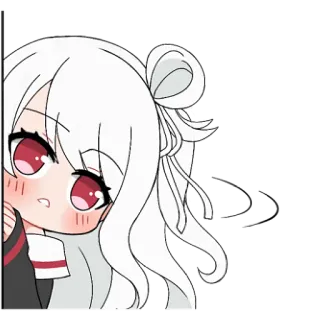 😶 Fille anime, Chibi, Mignon, Autocollant, Dessin animé, Illustration telegram sticker