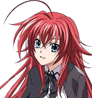 🩸 Rias Gremory High School DxD アニメ, 赤い髪, 青い目, リアス・グレモリー, ハイスクールD×D, アニメの女の子 telegram sticker
