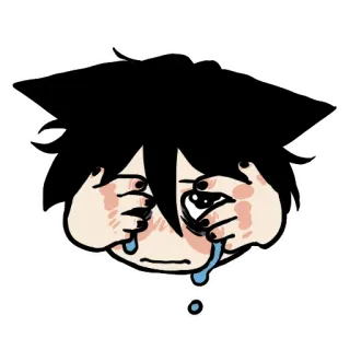 😢 울음, 슬픈, 만화, 애니메이션, 이모지 telegram sticker