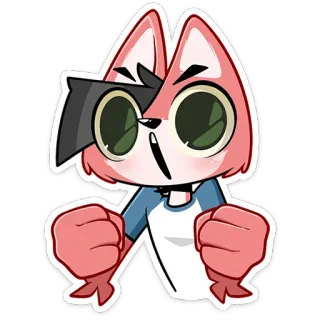 😮 desenho animado, raposa, punho, anime, animal, personagem telegram sticker