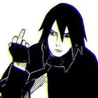 🀄️ Sasuke Naruto Аниме, Средний палец, Оскорбительный, Учиха telegram sticker