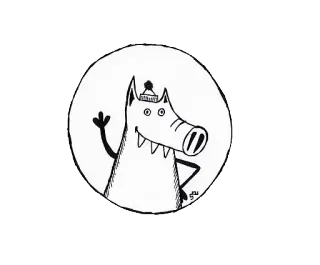 😊 Desenho animado, Porco, Animal, Acenando, Chapéu, Adesivo telegram sticker