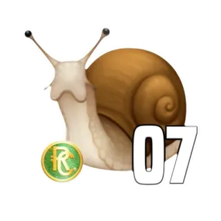💩 07 caracol, número, ilustración, animal, lindo, gasterópodo telegram sticker