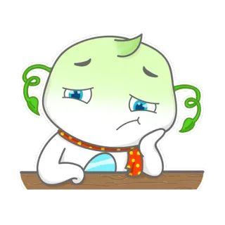 😕 sedih, kartun, tanaman, imut, karakter telegram sticker
