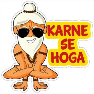 😉 KARNE SE HOGA Indischer Mönch, Yoga, Meditation, Spirituell, Hindi, Zitat telegram sticker