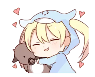 🤗 かわいい, アニメ, ハート, ちび, カワイイ, 人形 telegram sticker