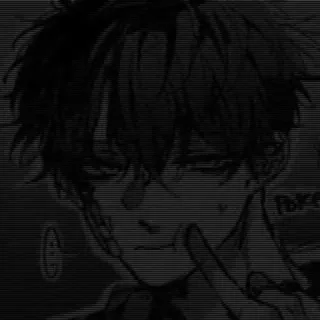 🌟 FAKE Anime, Junge, Blut, Dunkel, Finger, Wütend, Falsch telegram sticker