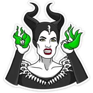😡 Maleficent Cartoon, Bösewicht, Fantasy, Magie, Hexe telegram sticker