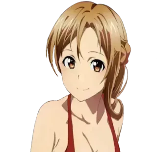 🥴 Asuna Yuuki Sword Art Online อนิเมะ, Sword Art Online, อาสึนะ, ยูกิ, ผู้หญิง, ตัวละคร telegram sticker