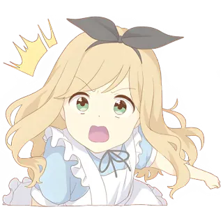 😠 anime, girl, blonde, cute, surprised telegram sticker