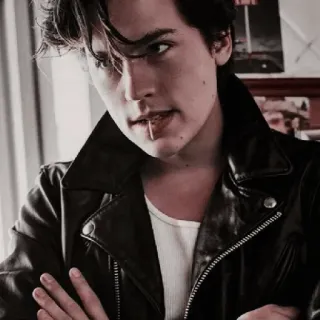 😎 mężczyzna, skórzana kurtka, portret, moda, męski, model telegram sticker