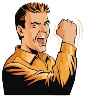 💪 homme, colère, tremblement, illustration, poing, expression telegram sticker