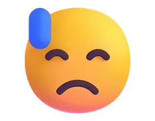 😓 Emoji, Triste, Preocupado, Inquieto, Rosto, Expressão telegram sticker
