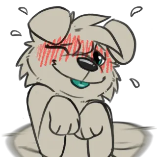 🥰 dog, puppy, blushing, shy, cute, flustered, animal, cartoon whatsapp sticker