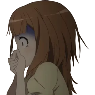 🤢 anime, girl, sad, crying, worried telegram sticker