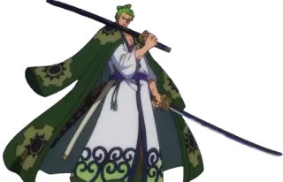 😠 Zoro One Piece Anime, Spada, Verde, Roronoa, Pirata telegram sticker