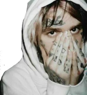 🙊 Lil Peep แร็ปเปอร์, เพลง, อีโม, ภาพเหมือน, รอยสักบนใบหน้า telegram sticker
