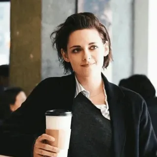 🤍 Frau, Kaffee, Schauspielerin, Porträt, Prominente, Kristen Stewart telegram sticker
