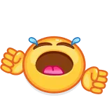 😭 emoji, crying, sad, expression, yellow, face whatsapp sticker